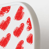 Raquette De Pickleball Coeurs rouges (Détail gauche)
