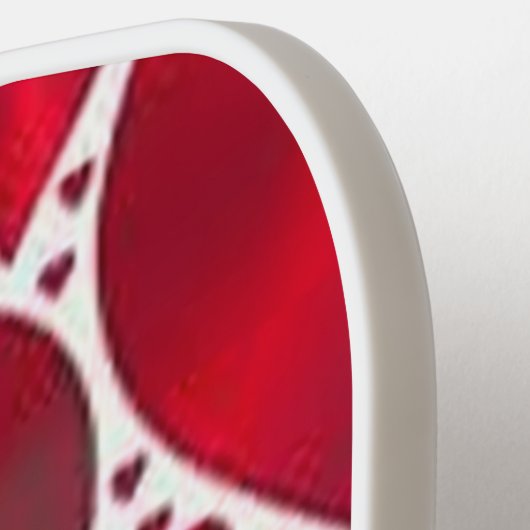 RAQUETTE DE PICKLEBALL COEURS ROUGES POUR LA JOURNÉE DE VALENTINE (Détail gauche)