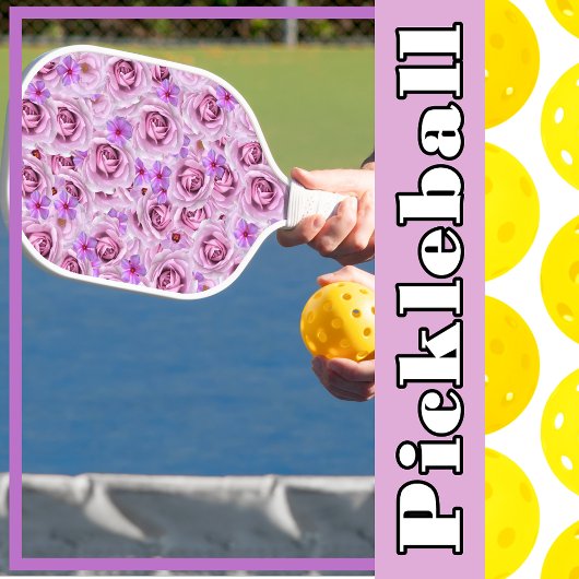 Raquette De Pickleball Collage floral de fleurs violettes de lavande