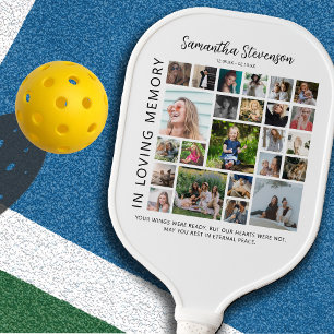 Raquette De Pickleball Collage Mémorial Personnalisé de 24 Photos