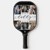 Raquette De Pickleball Collage photo de la Fête des pères de script Best (Recto)