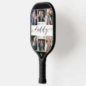 Raquette De Pickleball Collage photo de la Fête des pères de script Best (Gauche)