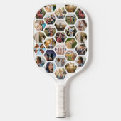 Raquette De Pickleball Collage photo Motif Hexagon géométrique (Recto)