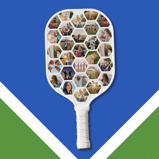Raquette De Pickleball Collage photo Motif Hexagon géométrique