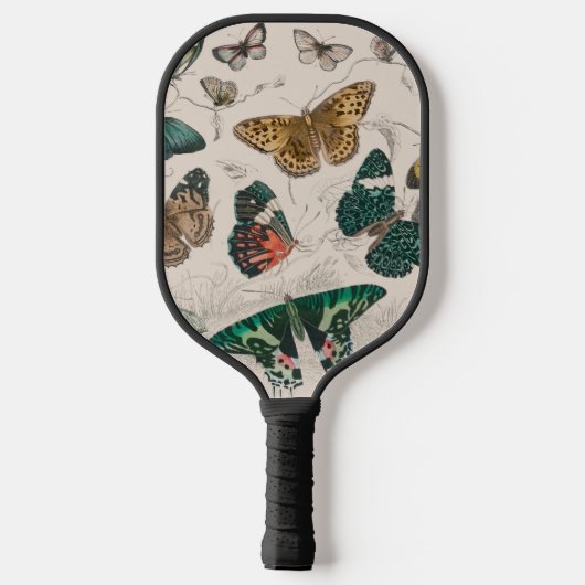 Raquette De Pickleball collection papillon aquarelle antique art beurre (Verso)