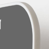 Raquette De Pickleball Colonnes de collège Monogramme rouge et gris (Détail gauche)