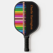 Raquette De Pickleball Coloration Pencils nom personnalisé (Recto)