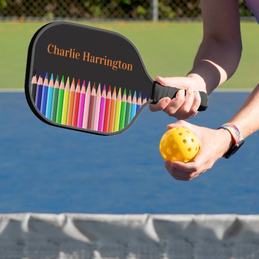 Raquette De Pickleball Coloration Pencils nom personnalisé (Insitu)