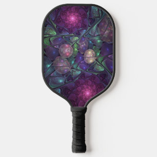 Raquette De Pickleball Coloré brillant Art Abstrait Fractal moderne