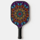 Raquette De Pickleball Coloré Moderne Mandala Trippy Psychedelic Hippie (Verso)