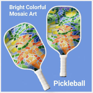 Raquette De Pickleball Coloré Orange Koi Poisson Mosaïque Art Zen