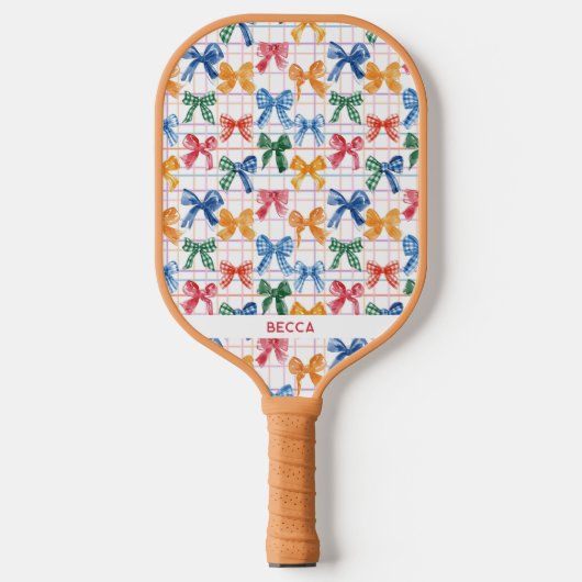 Raquette De Pickleball Colorée Coquette Bows & Stripes Pickleball Paddle (Recto)