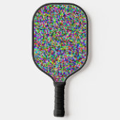 Raquette De Pickleball Colorful Pixel Squares Background Pattern (Verso)