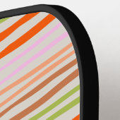 Raquette De Pickleball Colorful Retro Striped Custom Name (Détail gauche)