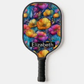 Raquette De Pickleball Colorful Vibrant Poppy Personalized (Verso)