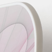 Raquette De Pickleball Conception Abstraite de fractal rose pâle moderne (Détail gauche)