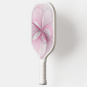 Raquette De Pickleball Conception Abstraite de fractal rose pâle moderne (Gauche)