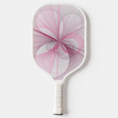 Raquette De Pickleball Conception Abstraite de fractal rose pâle moderne (Verso)