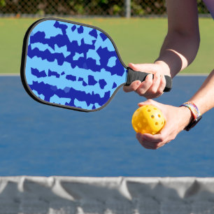 Raquette De Pickleball Conception Abstraite Irrégulière Bleu Cyan