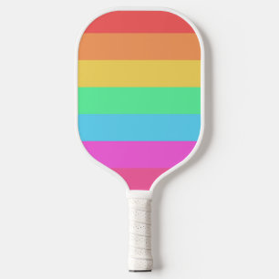 Raquette De Pickleball Conception de bandes de couleurs arc-en-ciel paste
