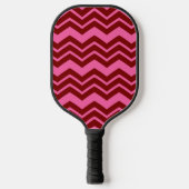 Raquette De Pickleball Conception de chevron zigzag rose rouge bordeaux (Recto)