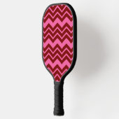 Raquette De Pickleball Conception de chevron zigzag rose rouge bordeaux (Gauche)