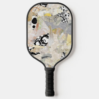 Raquette De Pickleball Conception de collage abstrait élégant neutre