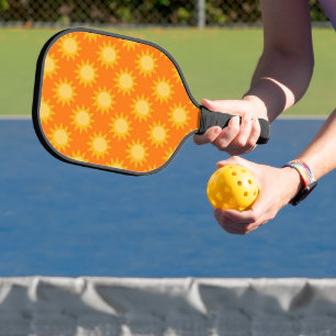 Raquette De Pickleball Conception de motif de soleil ensoleillé sur orang