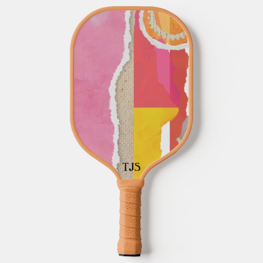 Raquette De Pickleball conception de pickleball de paysage abstrait rose (Verso)