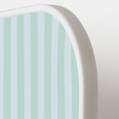 Raquette De Pickleball Conception de rayure bleue mentholée avec monogram (Détail gauche)