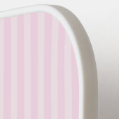 Raquette De Pickleball Conception de rayures de bonbon rose avec monogram (Détail gauche)