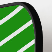 Raquette De Pickleball Conception de rayures vertes et blanches (Détail gauche)
