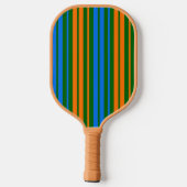 Raquette De Pickleball Conception de rayures verticales orange bleu vert (Verso)