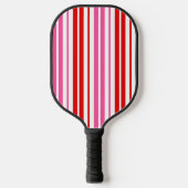 Raquette De Pickleball Conception de rayures verticales rose blanc rouge (Recto)