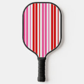 Raquette De Pickleball Conception de rayures verticales rose blanc rouge (Verso)