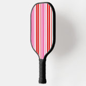 Raquette De Pickleball Conception de rayures verticales rose blanc rouge (Gauche)