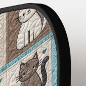 Raquette De Pickleball Conception de surface composée de chats (Détail gauche)