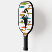 Raquette De Pickleball Conception du chat noir du milieu du siècle (Gauche)