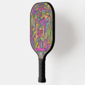 Raquette De Pickleball Conception géométrique rétro Mod Psychedelic 60s (Gauche)