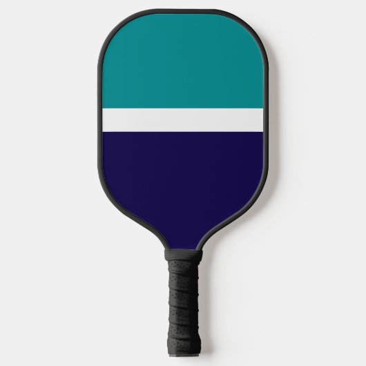 Raquette De Pickleball Conception turquoise de blocs de couleur bleu blan (Recto)