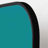 Raquette De Pickleball Conception turquoise de blocs de couleur bleu blan (Détail gauche)
