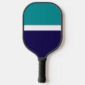 Raquette De Pickleball Conception turquoise de blocs de couleur bleu blan (Verso)