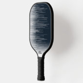 Raquette De Pickleball Cool Abstrait Black White Lines Nom du texte perso (Gauche)