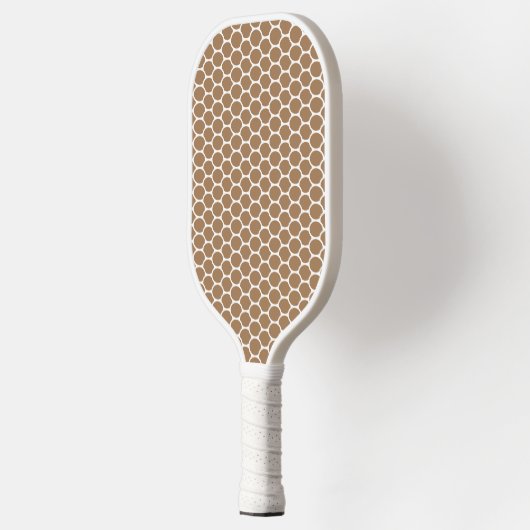 Raquette De Pickleball Cool amusant Mocha White Oval Honeycomb Motif (Gauche)