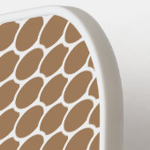 Raquette De Pickleball Cool amusant Mocha White Oval Honeycomb Motif (Détail gauche)