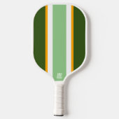 Raquette De Pickleball Cool amusant Rétro Deux Tons Vert Jaune Blancs (Verso)