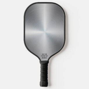 Raquette De Pickleball Cool Argent Brossé Conception métallique Texte per