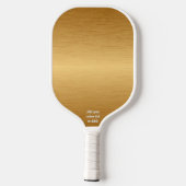 Raquette De Pickleball Cool Brossé métal Or Design Texte personnalisé (Verso)