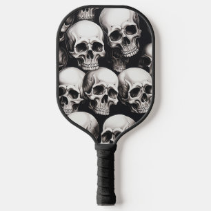 Raquette De Pickleball Cool Crâne noir et blanc