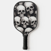 Raquette De Pickleball Cool Crâne noir et blanc (Verso)